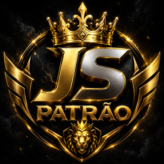 Logo JS Patrão — coroa, leão e asas douradas